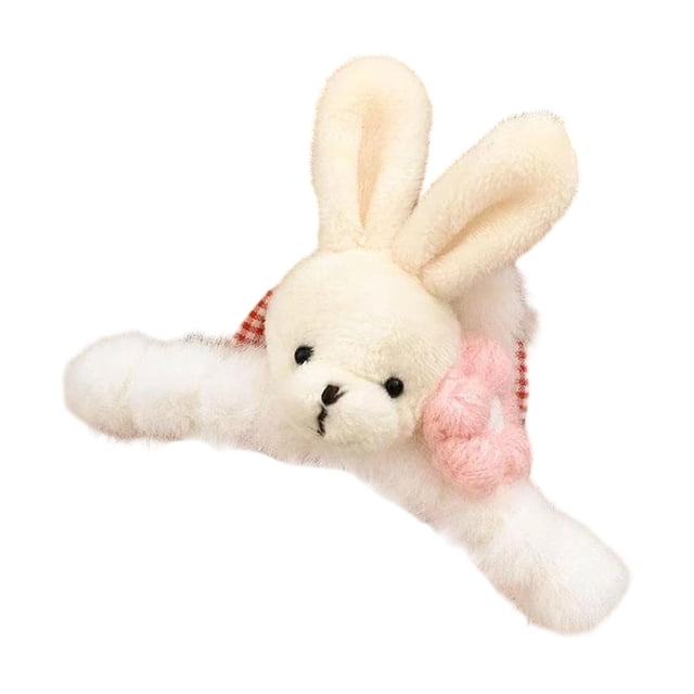 Large Brown Rabbit Hair Clip Soft Lightweight Strong Grip for Thin Thick Hair Autumn Daily Wear Parties Weddings