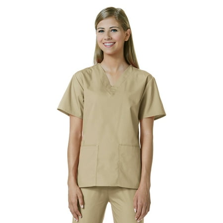 

core by maevn women s v-neck solid scrub top