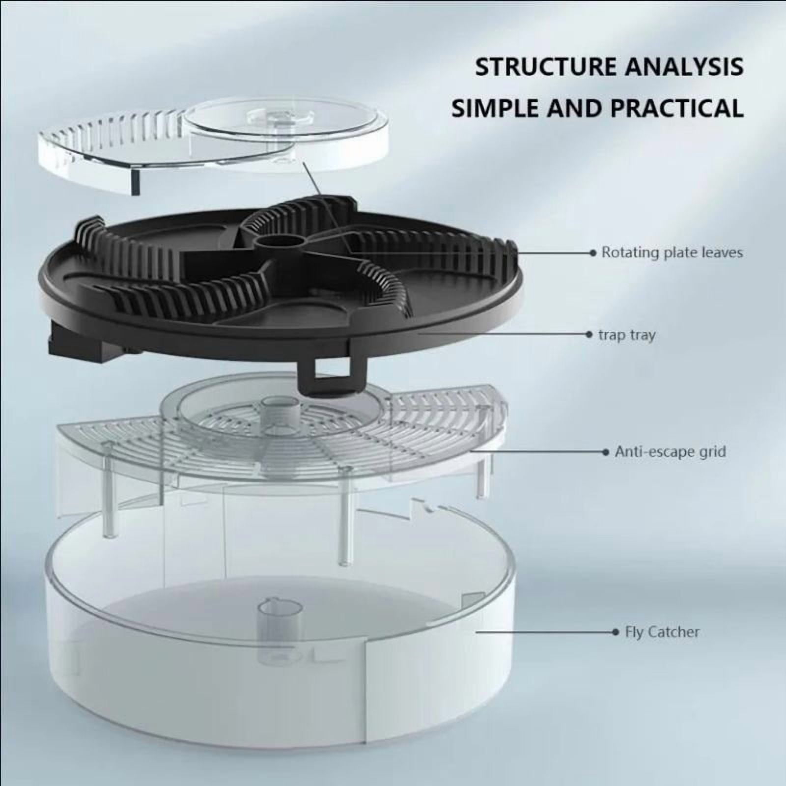 YIYUN USB Rechargeable Automatic Fly Catcher – Quiet Plug-In Insect Trap with 1200mAh Battery for Kitchen & Indoor Use.