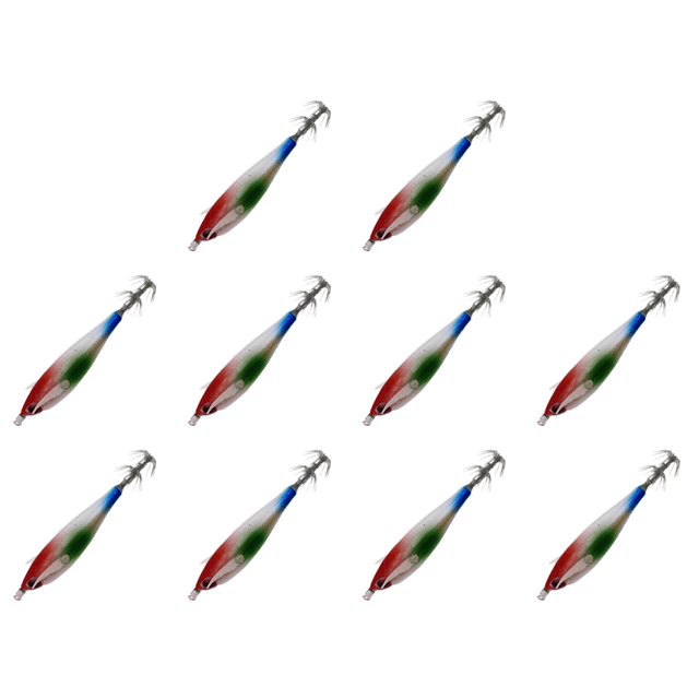 Señuelo Pesca Luminoso Plantillas Calamar Anzuelo Artificial Cebo para Peces () Rojo Verde Y Azul