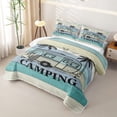 thumbnail image 3 of Catabedysis Ocean Beach Camping Quilt Full,Camper Print Full Bedspread Sets For Boys,Multicolor,3 Pieces, 3 of 7
