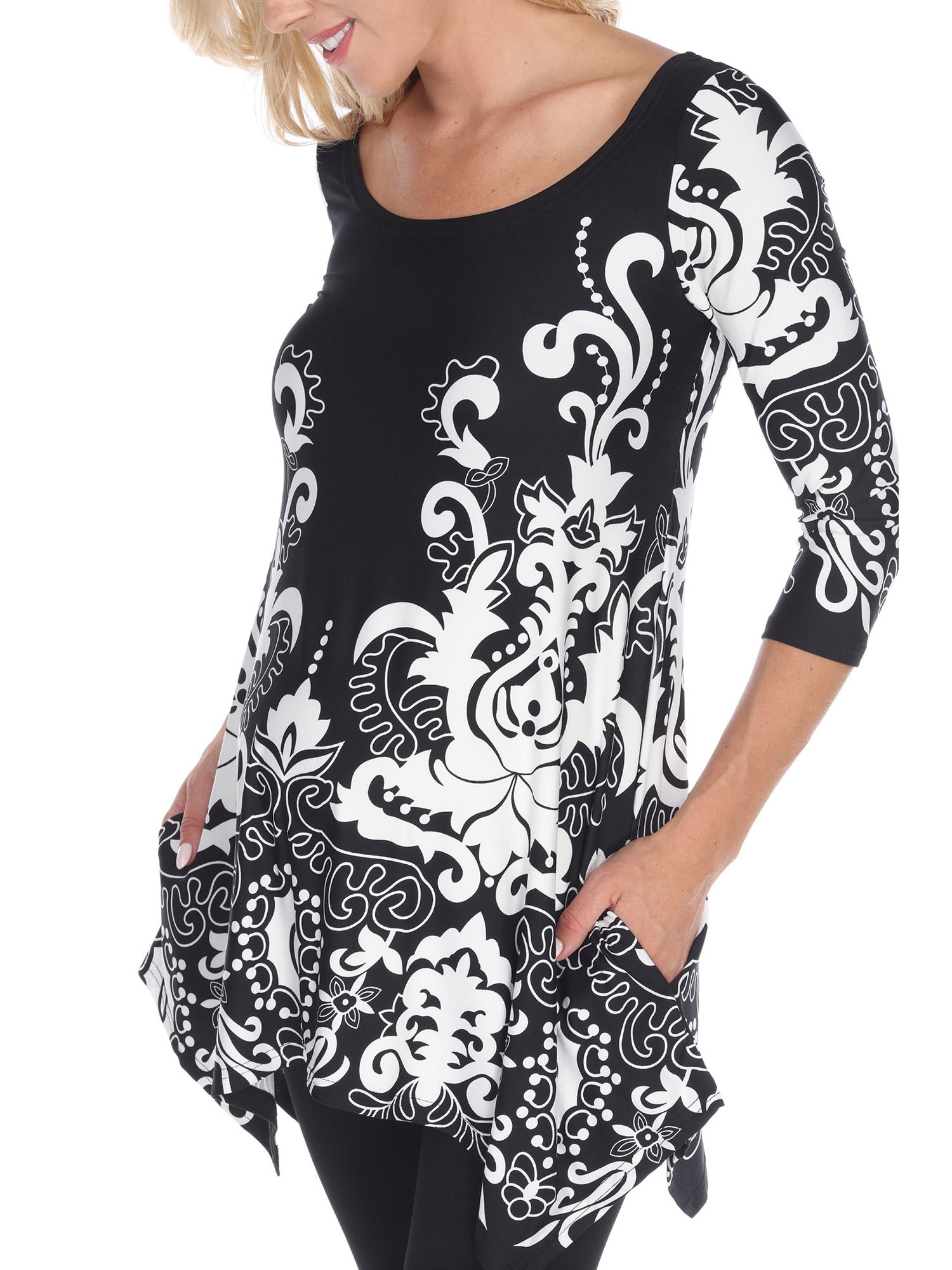 White Mark Women's Maternity Ganette Tunic Top
