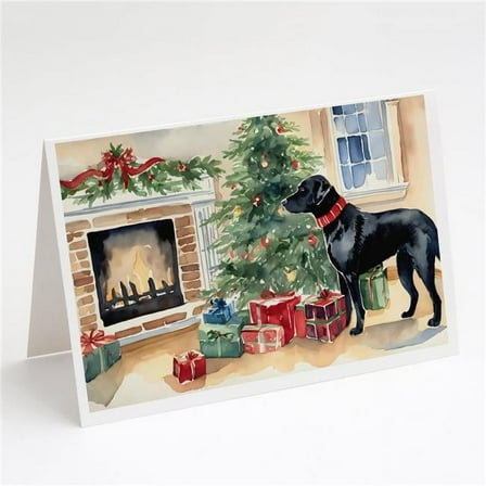 5 x 7 in. Unisex Black Labrador Christmas Greeting Cards & Envelopes - Pack of 8