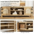 thumbnail image 6 of Boho TV Stand for TVs up to 65",Entertainment Center with Rattan Door and Adjustable Shelves,Rattan TV Console for Living Room, 6 of 7