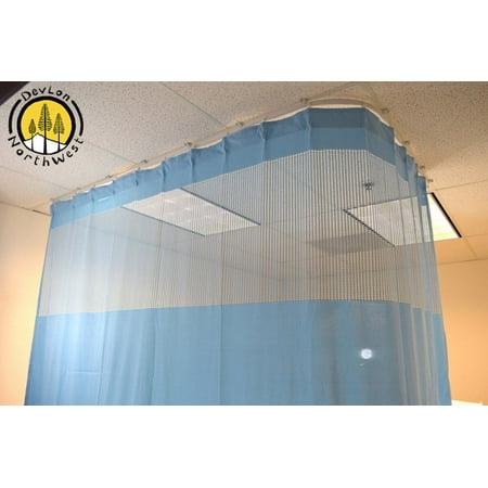 Cubicle Curtain Track DevLon NorthWest Medical Curtains Privacy Hospital Cubicle Curtain With Flexible Track 10 Foot W x 9.3 Foot H Light Blue ()