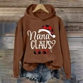 thumbnail image 3 of Nana Claus Christmas Hoodies for Women 2025 Long Sleeve Grandma Christmas Hooded Sweatshirt Pullover Tops, 3 of 4