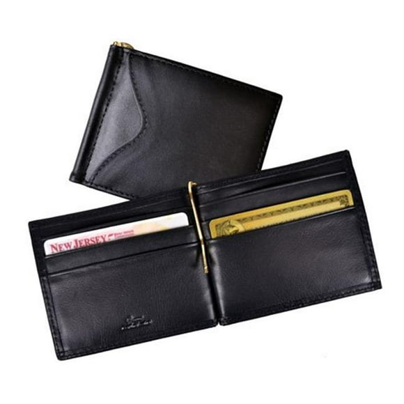 Royce Leather RFID-108-BK-5 RFID Portefeuille à Pince pour Argent avec Blocage - Noir