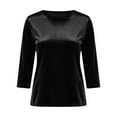 thumbnail image 7 of Dwralegc Velvet Tops Women Elegant Solid Cowl Neck Shirts Holiday Party Sparkly Loose Pullover Shirt Slim Fit Trendy Blouses Black XL, 7 of 7