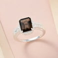 thumbnail image 5 of 925 Sterling Silver Octagon Smoky Quartz Solitaire Ring Costume Unique Stylish Fashion Jewelry for Women Birthday Christmas Gifts for Women for Her Size 11 Ct 2.7, 5 of 7