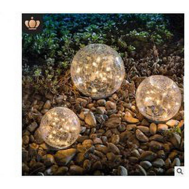 tredstone Outdoor solar courtyard light, cracked ball buried light
