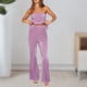 thumbnail image 4 of Slim Fit Mujer Bra Top Pantalones largos Color sólido Ladies Strapless Top Pant 2 piezas FLhrweasw Nuevo, 4 of 9