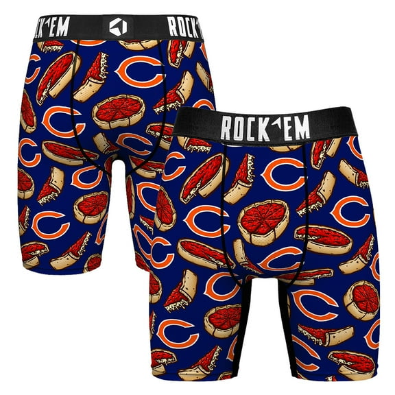 Men's Rock Em Socks  Navy Chicago Bears Deep Dish Pizza Boxer Briefs
