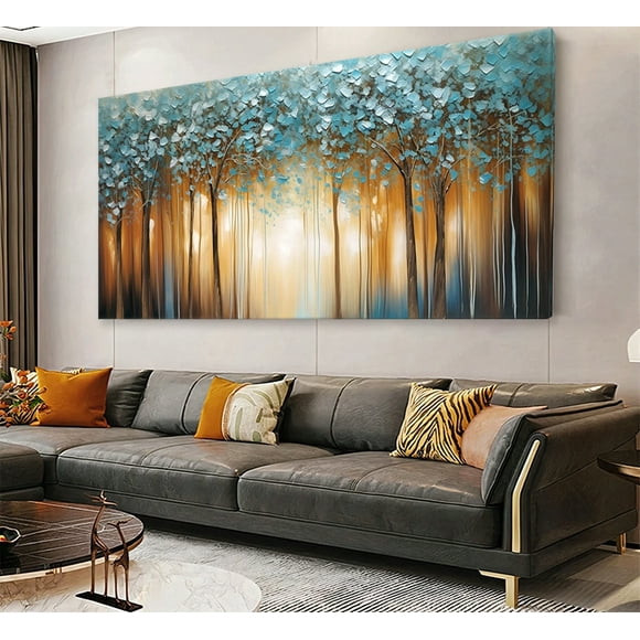 Cuadro Decorativo Canvas Arboles Colores Tipo Óleo Hd Grande No Sintetico De Galeria