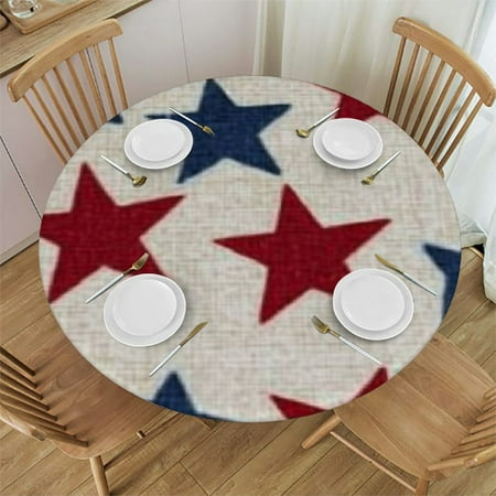 

Autua Stars Theme Round Tablecloth 100% Polyester Table Cloth Table Cover Stain-Resistant Washable for Indoor Outdoor Restaurants Weddings Parties 42 -46