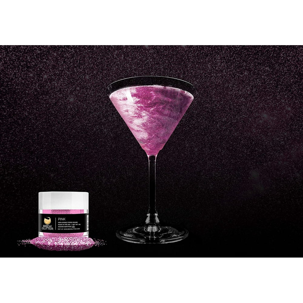 BREW GLITTER Pink Edible Glitter For Drinks, Cocktails, Beer, Drink