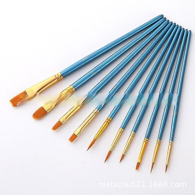 10 Pcs Brosses Aquarelle pour Cheveux en Nylon Noires Multifonctions