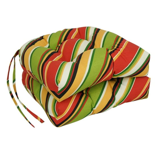 Blazing Needles 16-inch Spun Polyester Outdoor U-shaped Tufted Chair Cushion