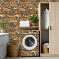 thumbnail image 4 of Marble StonePeel and Stick Wallpaper 17.7in x 9.8ft Textured Brick Wall Warm Earthy Tones Contact Paper Vinyl Waterproof Self Adhesive Wall Paper for Bedroom Shelf Cabinet Renter Friendly, 4 of 8