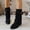 Black, variant on OKBOP Women's Heeled Boots Buckle Strap Zip-Up Block Heel Round Toe