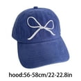thumbnail image 3 of Kpops Baseball Caps for Girl Embroidery Bows Hat Windproof Summer Baseball Hat Spring Caps Ponytail Hat Girlfriend, 3 of 6