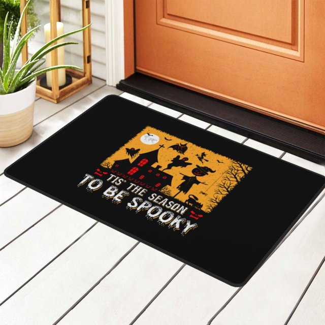 DouZhe Tis' The Season To Be Spooky Halloween Rugs Doormat, Non-Slip Machine Washable Carpets Floor Door Mat , 36" x 24"