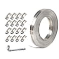 thumbnail image 1 of Abrazadera de manguera Clip ajustable de acero inoxidable 304, flejes de abrazadera de metal para mecánica, plomería, manguera de engranaje helicoidal 10m con 16 sujetadores, 1 of 8