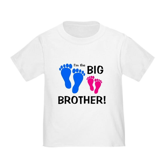 CafePress - Big Brother Baby Footprints Toddler T Shirt - Cute Toddler T-Shirt, 100% Cotton