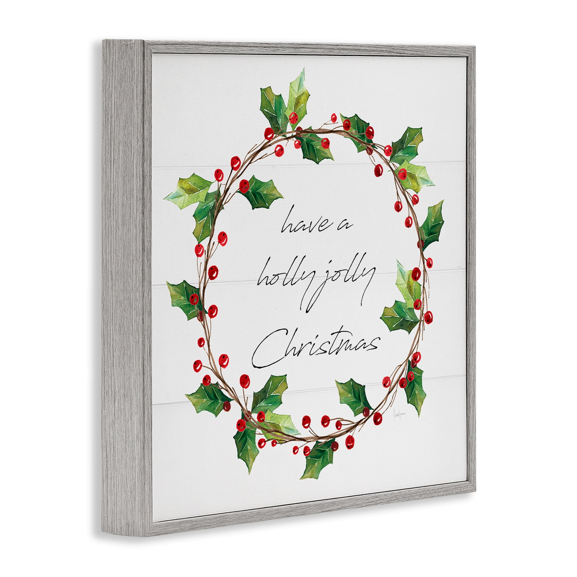 Stupell Industries Christmas Seasonal Phrase Holiday Painting Gray Framed Art Prints Wall Art, 24 x 24