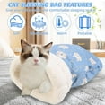 thumbnail image 3 of Cat sleeping bag bed, winter soft plush bag, indoor cat self-heating cave bed,360 °     wrapped comfortable pet sleeping bag, soft plush, 3 of 10