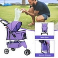 thumbnail image 3 of Bestpet 3 Wheel Collapsible petstroller, Purple, 3 of 8