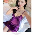 thumbnail image 2 of Camisón sexy mujer niña encaje con cuello en v ropa de dormir vestido camisón, morado, m Advancent AP001123-13, 2 of 7