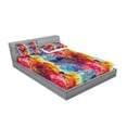 thumbnail image 2 of Ambesonne Colorful Fitted Sheet & Pillow Sham Set, Seamless Abstract Art, Full, Multicolor, 2 of 2