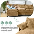 thumbnail image 6 of JONPONY109.45"U Shaped Couch,4 Seat Sectional with 4 Waist Pillows, Convertible Upholstery Symmetrical Sofá,Sleeper Sofa Couch with Double Chaise Lounge&Memory Foam for Living Room,Brownish yellow, 6 of 12