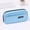 Blue, variant on Large Capacity Aesthetic Zipper Pencil Case, Ins Style Stationery Pouch for College Student Teen Adults, Travel Electronic Cable Organizer, 1 Piece