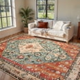 thumbnail image 3 of Lahome Decor 8'x10' Bohemian Vintage Rug,8x10ft Large Area Rug,Washable Rugs for Living Room,Traditional Non-slip Indoor Carpet Low Pile Ultra-Thin Boho Tribal Rug for Bedroom Dining Room Office,Red, 3 of 10