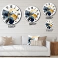 thumbnail image 5 of Designart "Landscape with Dark Blue and Gold Strokes III" Modern Geometric Oversized Wall Clock, 5 of 5