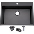 thumbnail image 3 of Drop in Stainless Steel Kitchen Sink  Inch Gunmetal  Top Mount Laundry Utility Sink  Inch Deep Single Bowl Basin Wet Bar Prep Sink, 3 of 5