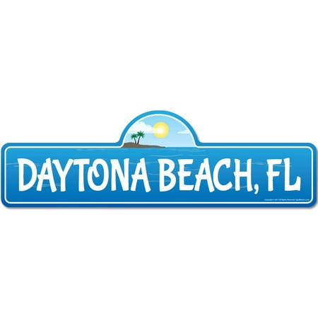 Daytona, FL Florida Beach Street Sign | Indoor/Outdoor | Surfer, Ocean Lover, Décor For Beach House, Garages, Living Rooms, Bedroom | Signmission Personalized (Best Beaches In Florida To Metal Detect)
