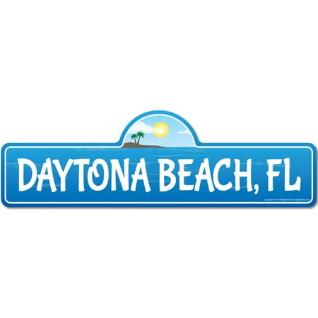 Daytona Beach Va Daytona, FL Florida Beach Street Sign | Indoor/Outdoor | Surfer, Ocean Lover, Décor For Beach House, Garages, Living Rooms, Bedroom | Signmission Personalized Gift ()