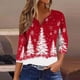 thumbnail image 1 of Fiudx Ofertas y Liquidaciones Blusa de Manga 3/4 Corta Estampada a La Moda para Mujer, Blusa Informal con Cuello Redondo, 1 of 5