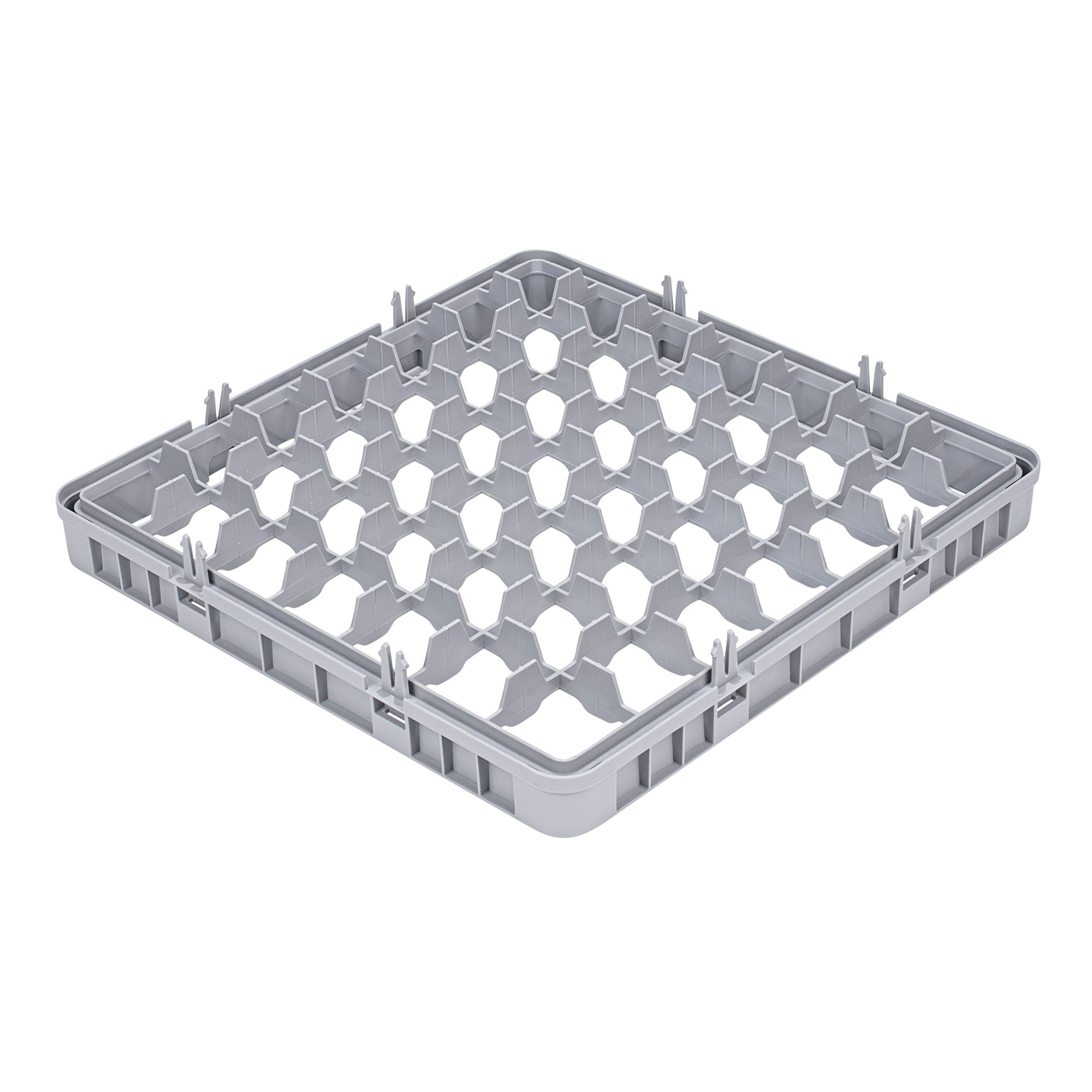 Restaurantware Clean Tek Professional Half Drop Glass Rack Extender, 1 Count 49 Compartments Heavy Duty Polypropylene Rack Dishwasher Extender Gray For Restaurants, Cafeterias & Industrial kitchens