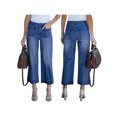 thumbnail image 1 of Nituyy Womens Denim Pull-On Jeans Pockets Baggy Straight Leg Stretchy Ankle-Length Trousers, 1 of 6
