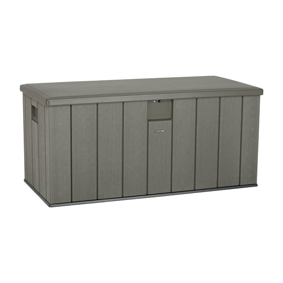 Lifetime New Outdoor Polyethylene Deck Box and Bench 150 Gal. Capacity, Brown (60251)