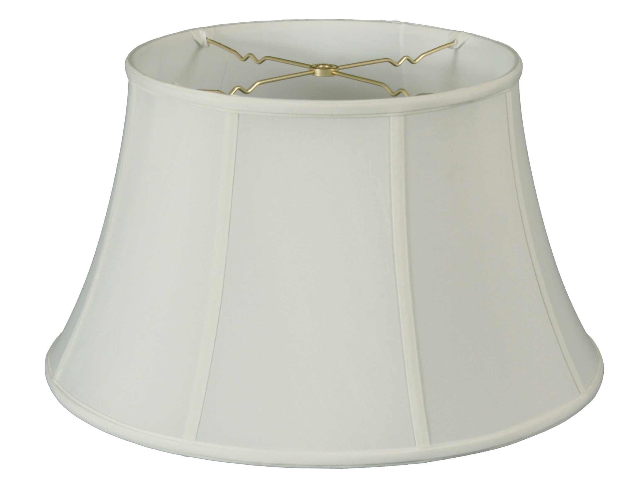 13 x 19 x 11.25 Royal Designs Shallow Drum Bell Billiotte Lamp Shade in White