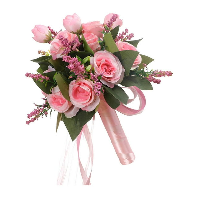 Wedding Bouquets For Bride, Champagne White Rose Bridal Bouquets
