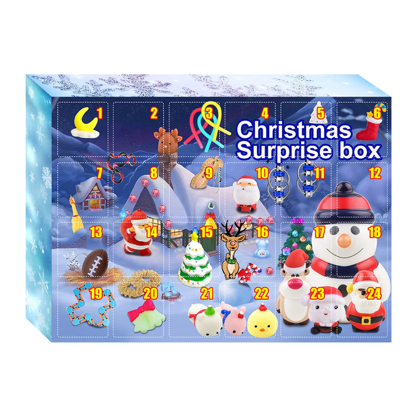 24 Days Christmas Advent Calendar Pop It Fidget Toy With Simple Dimple