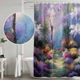 thumbnail image 5 of Colorful Forests Shower Curtain, Waterproof Shower Curtains for Bathroom, Spring Oil Painting Flower Nature Landscape Washable Fabric Bathtub Curtain Set Bath Decor with 12 Hooks 48"x72", 5 of 8