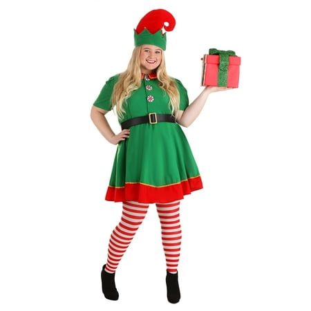 Women s Holiday Elf Plus Size Costume