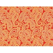 Pack of 1, Red/Gold Paisley 26" x 417' Half Ream Gift Wrap (Foil) for Holiday, Party, Kids' Birthday, Wedding & Special Occasion Packaging