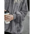 thumbnail image 3 of Womens Fuzzy Hoodies Pullover Cozy Oversized Pockets Hooded Sweatshirt Athletic Fleece Hoodies, 3 of 5